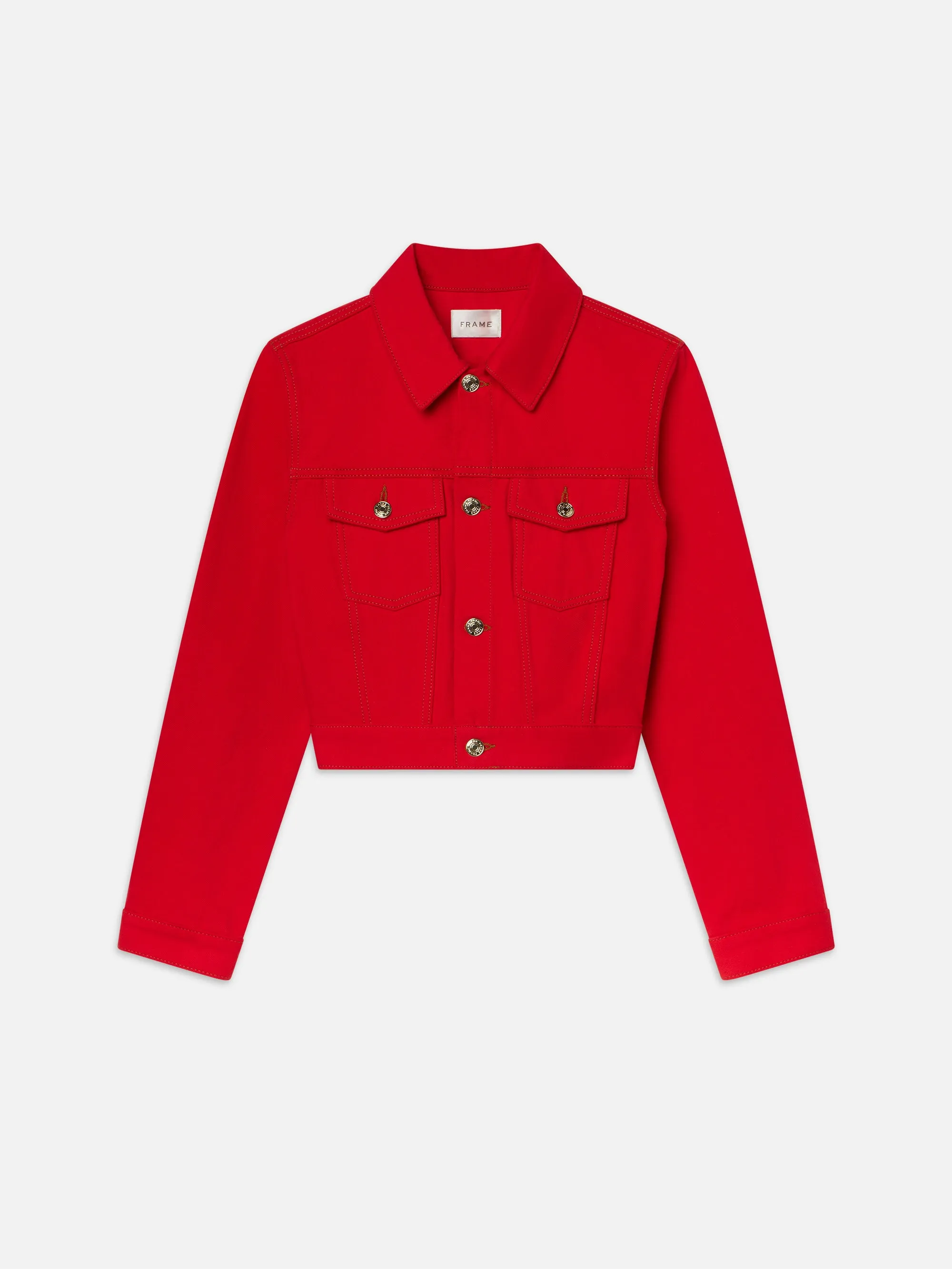 Die Maßgeschneiderte Denimjacke -- Herrera Rot