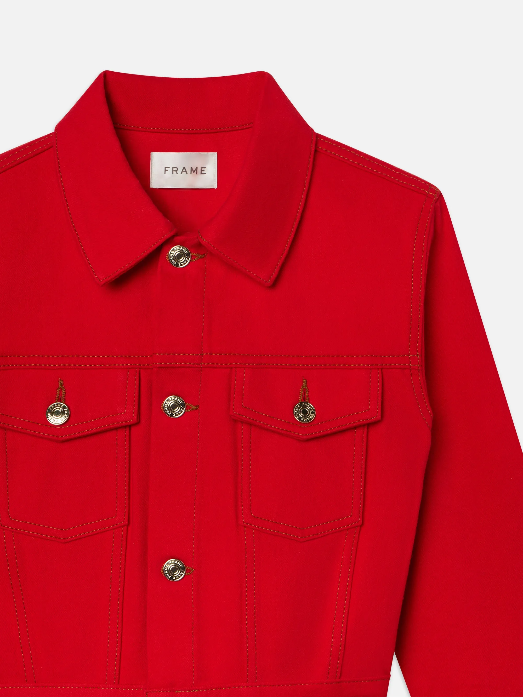 Die Maßgeschneiderte Denimjacke -- Herrera Rot