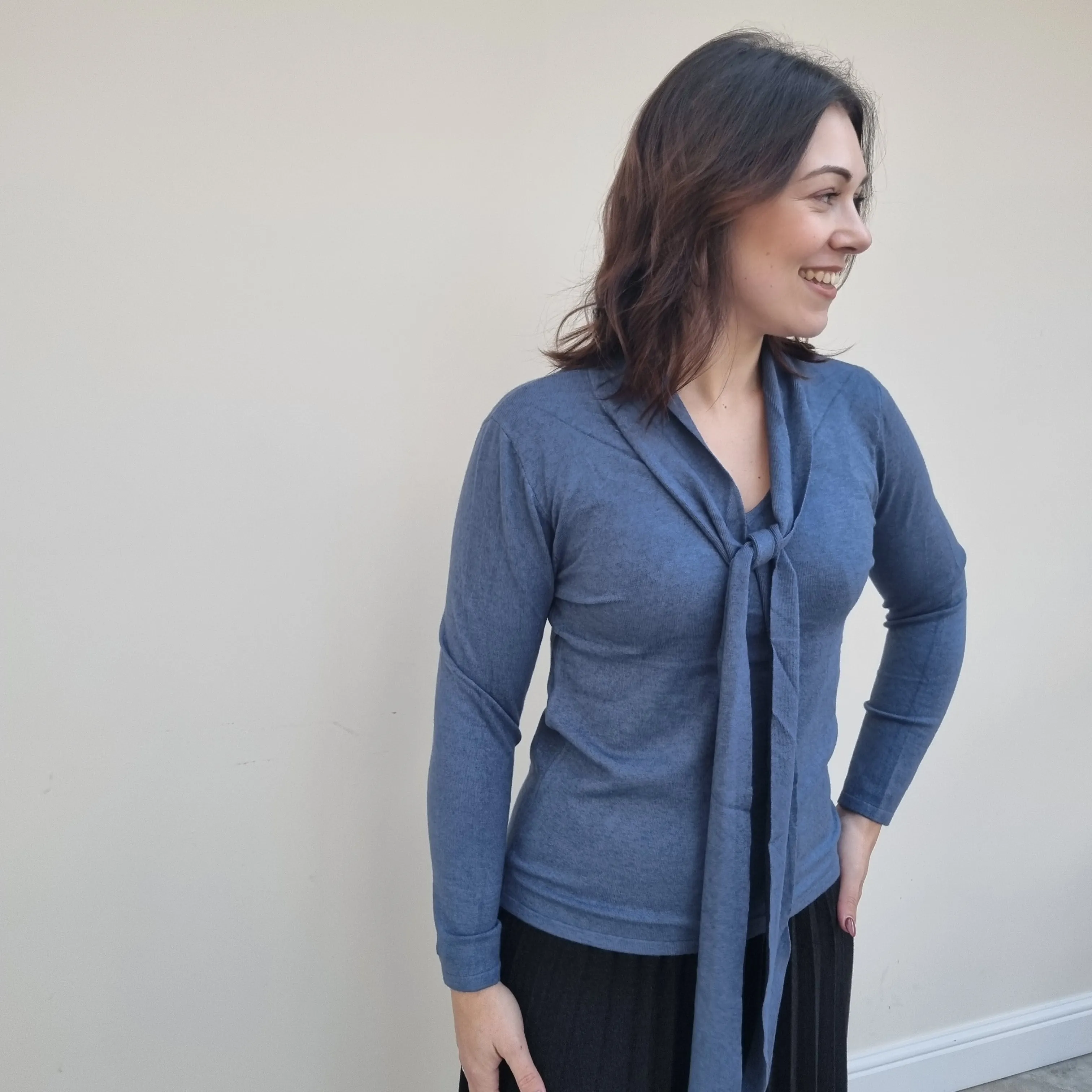 Pullover mit Krawattenkragen