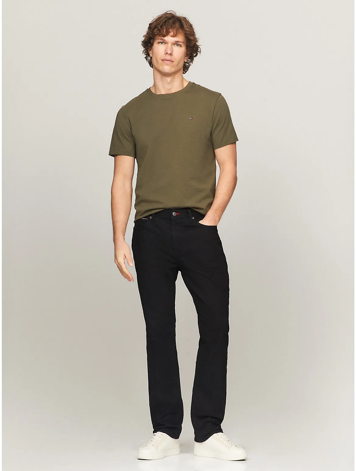 Tommy Hilfiger Herren Jeans Schwarz Gerade Passform