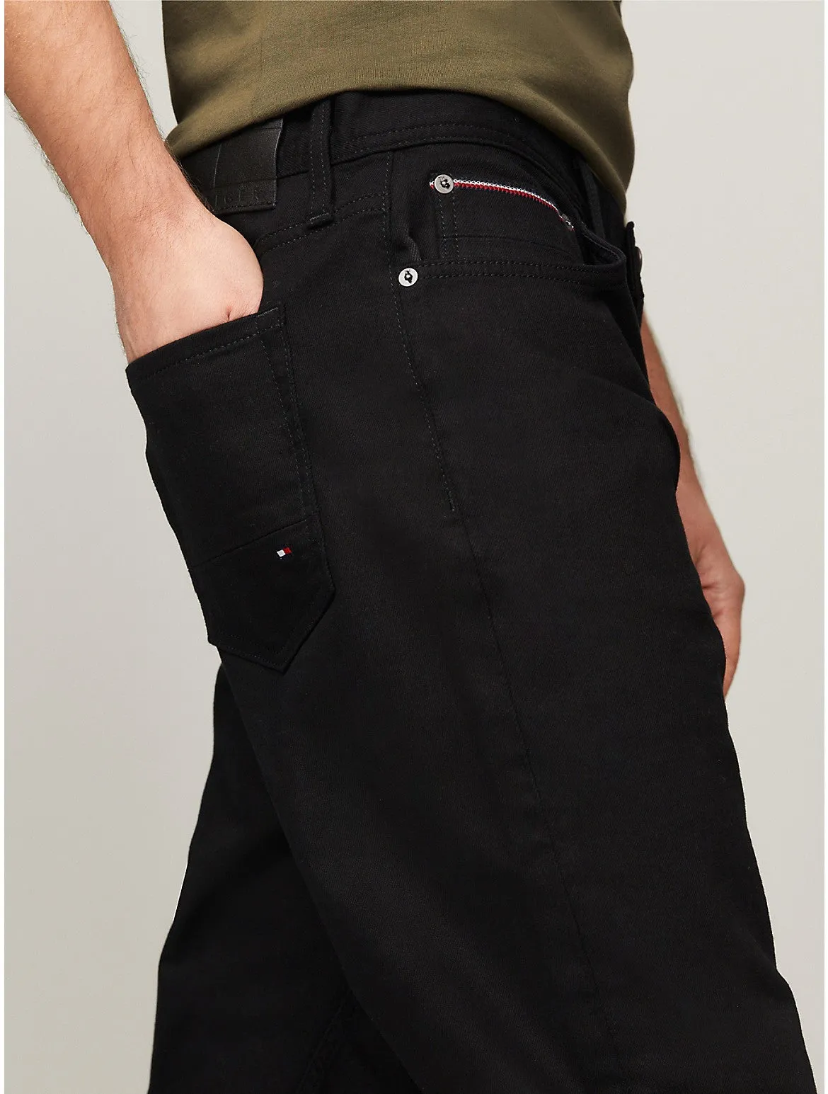 Tommy Hilfiger Herren Jeans Schwarz Gerade Passform