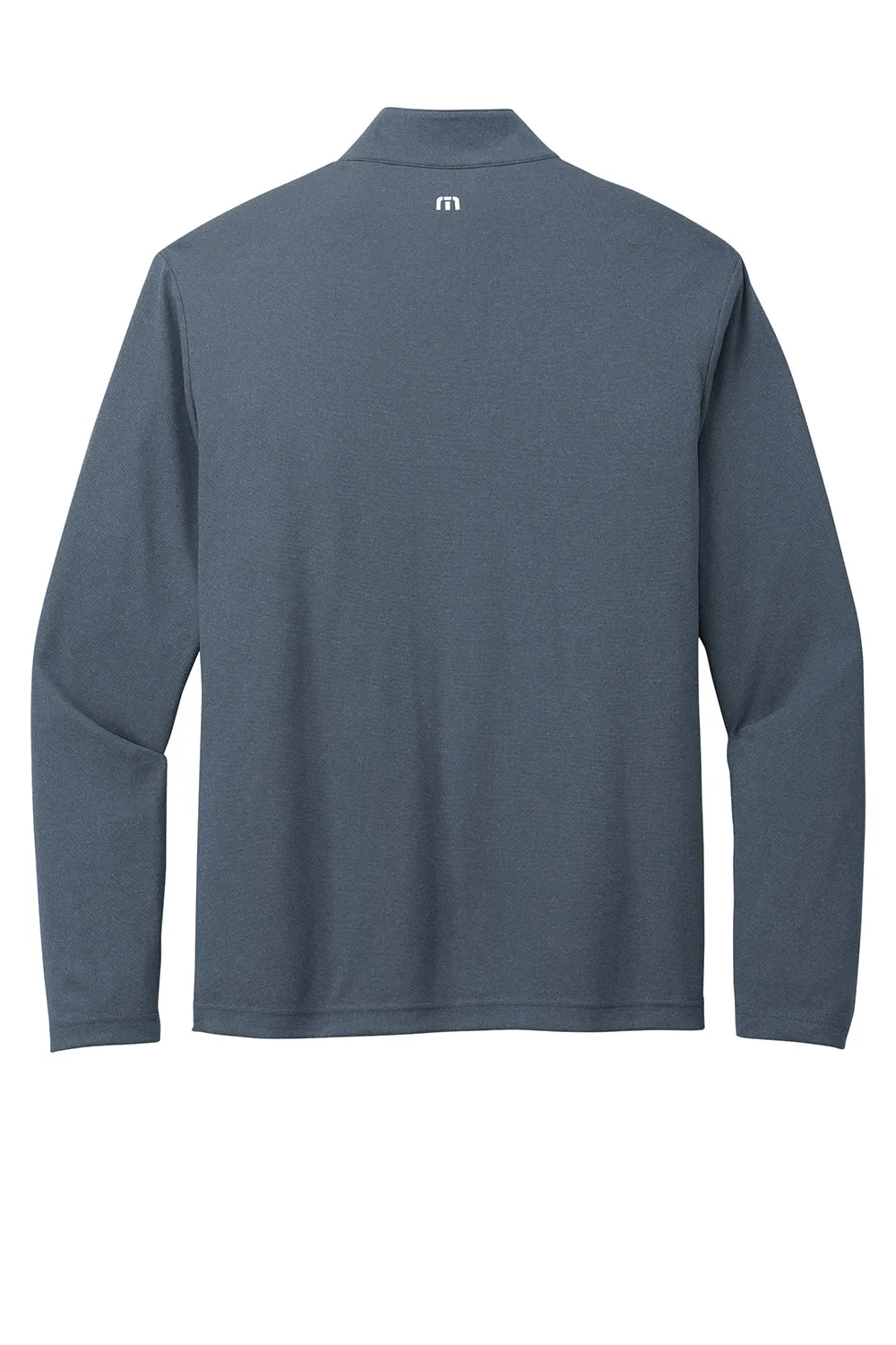 TravisMathew Herren Coto Performance Knitterfreies 1/4-Zip Sweatshirt - Vintage Indigo Blau/Schwarz