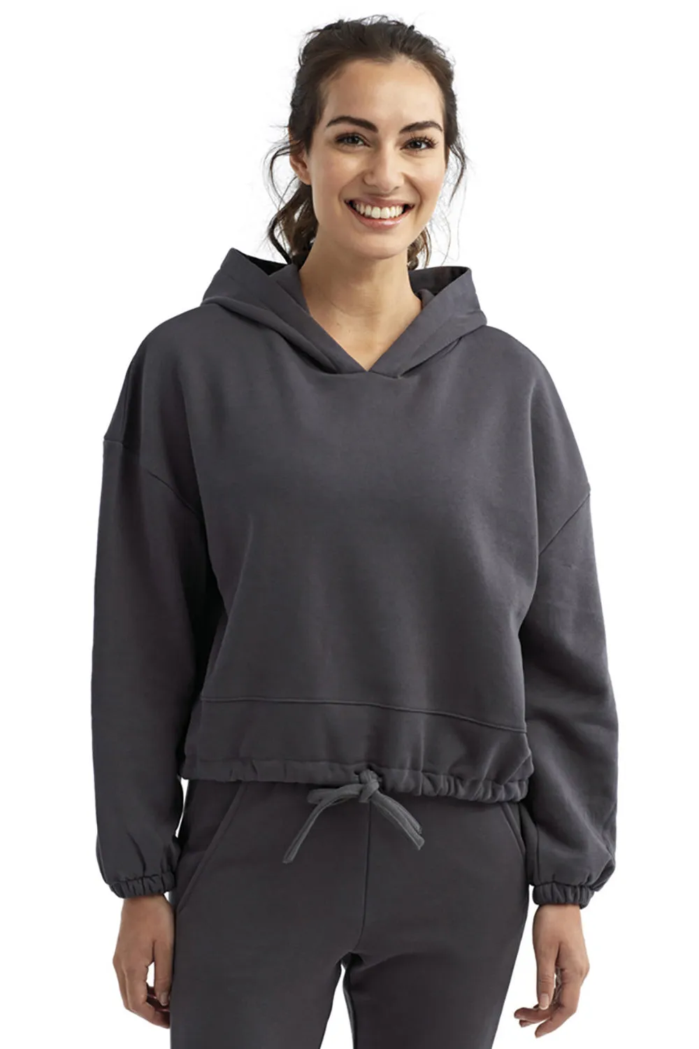 TriDri Damen Maria Cropped Kapuzenpullover Hoodie - Anthrazitgrau