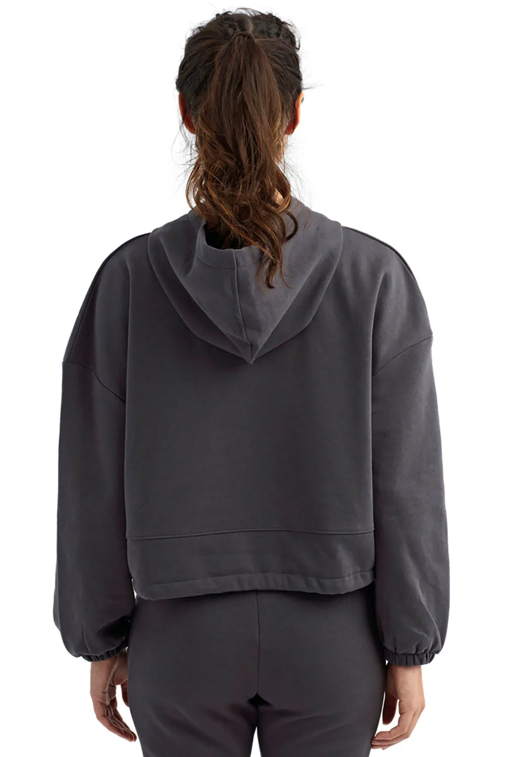 TriDri Damen Maria Cropped Kapuzenpullover Hoodie - Anthrazitgrau