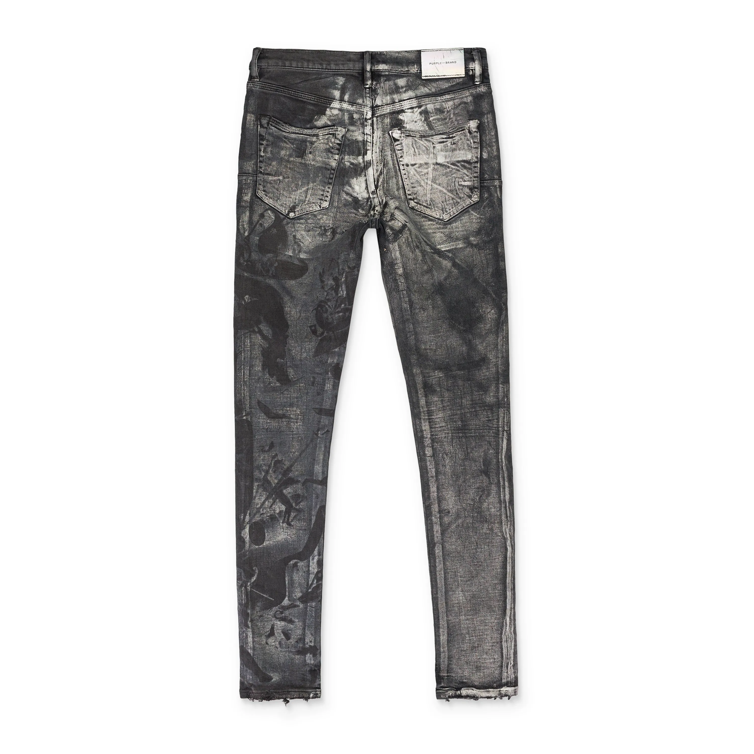 Gewaschene irisierende Perle Schwarz Skinny Jeans