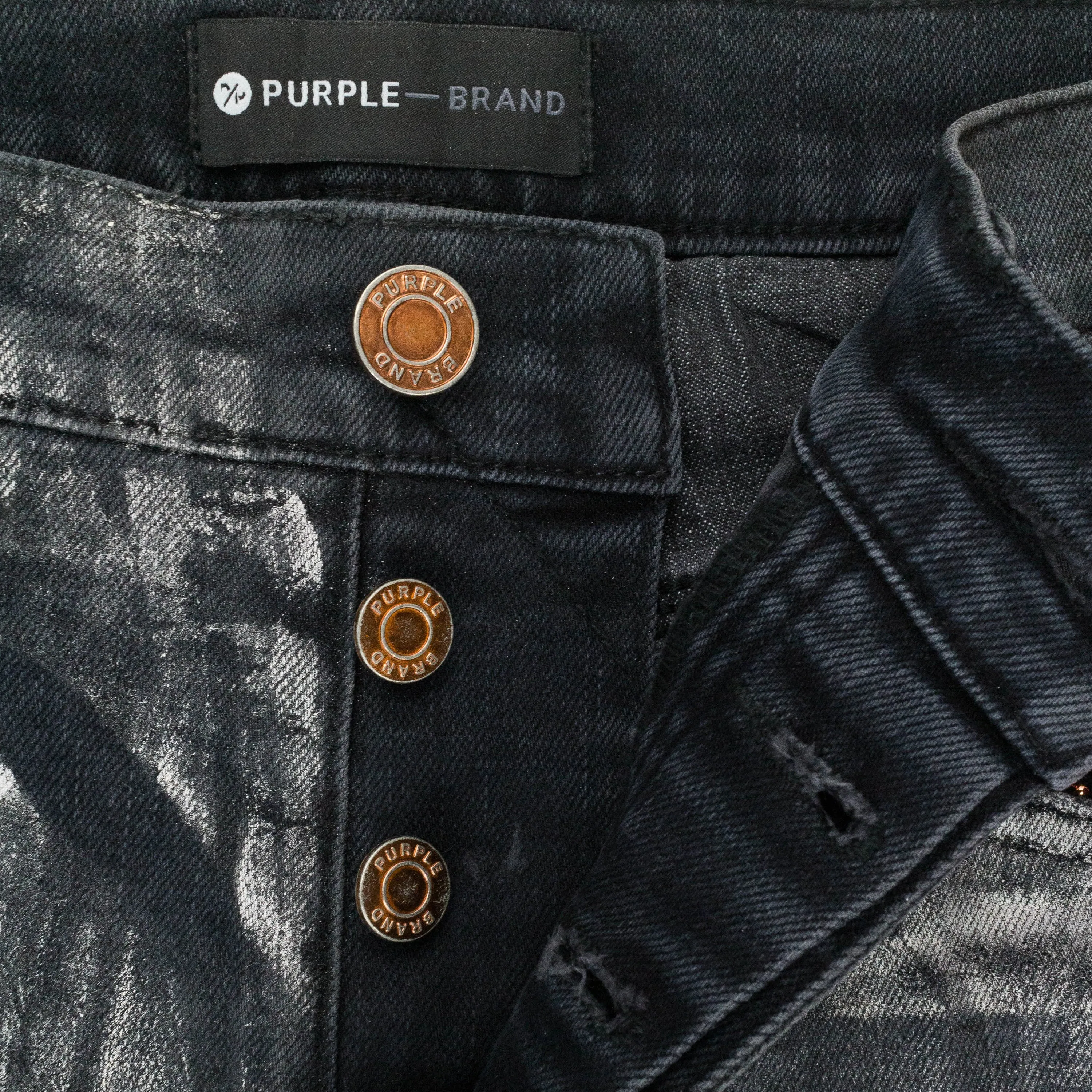 Gewaschene irisierende Perle Schwarz Skinny Jeans
