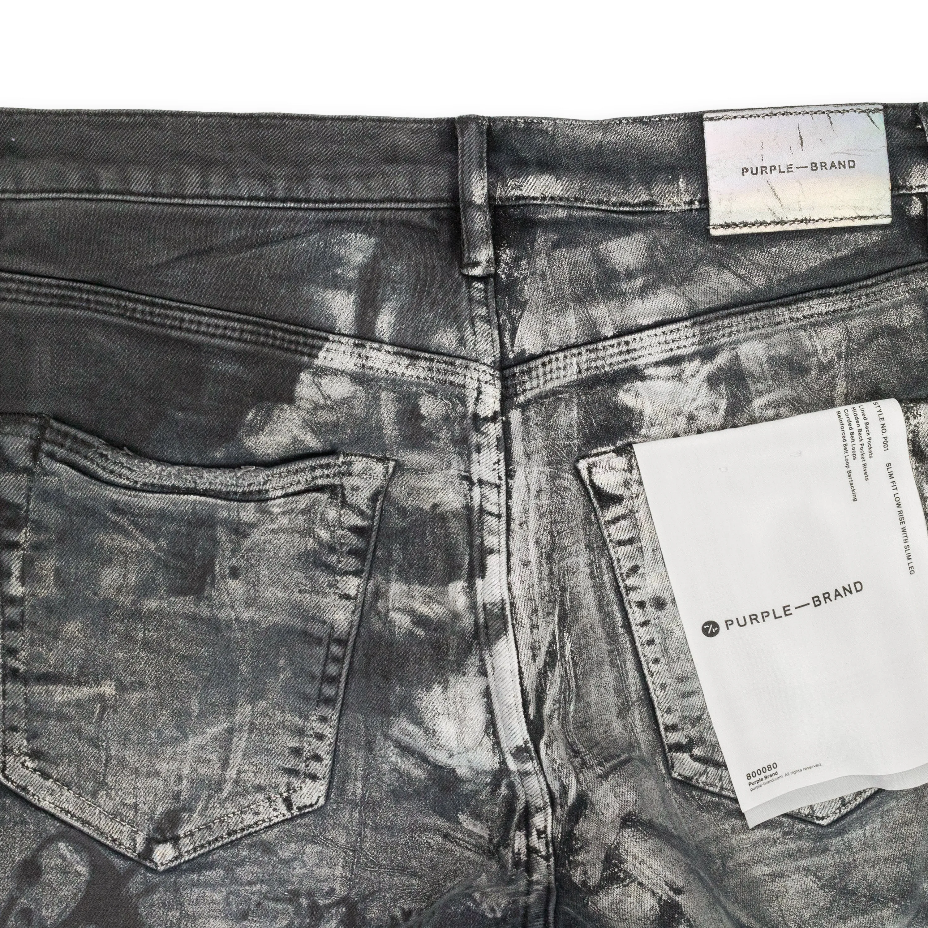 Gewaschene irisierende Perle Schwarz Skinny Jeans