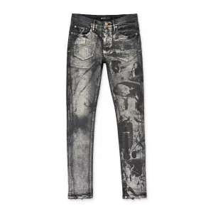 Gewaschene irisierende Perle Schwarz Skinny Jeans