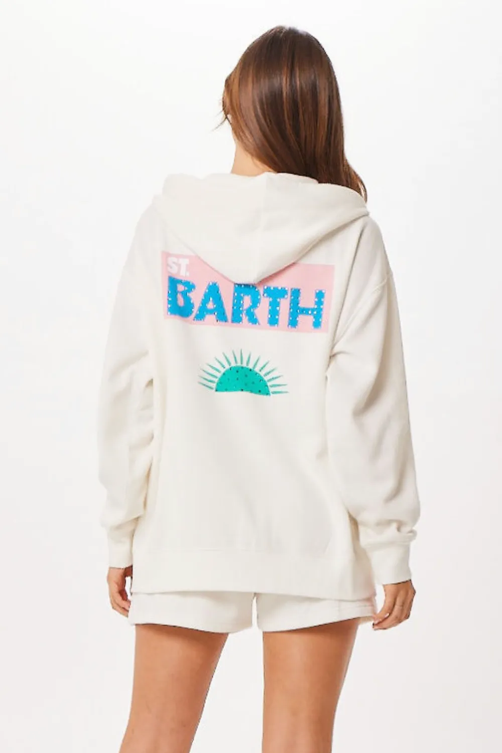 Weiße Surf Wash Reißverschluss-Jacke von St. Barth Jet Setter