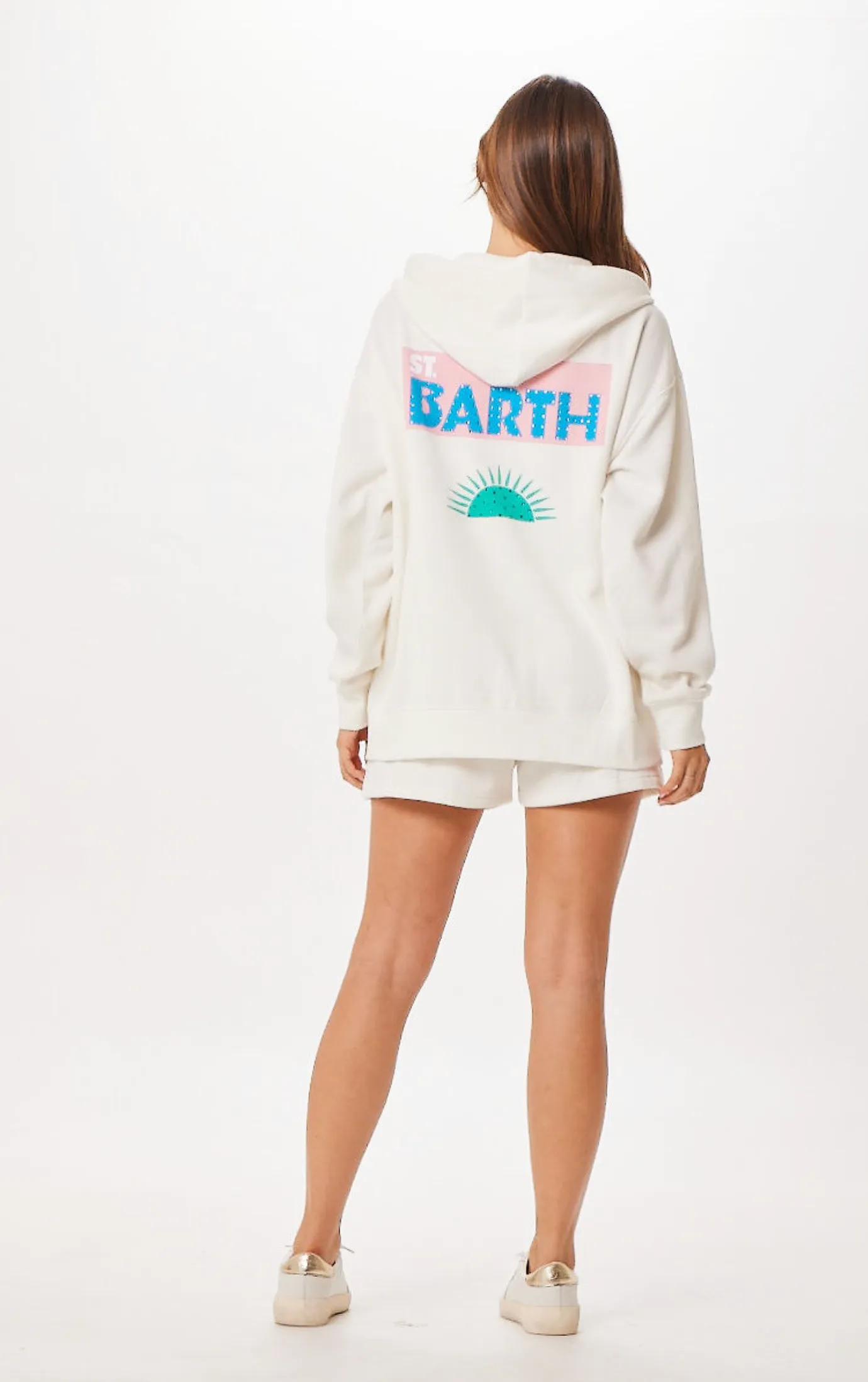 Weiße Surf Wash Reißverschluss-Jacke von St. Barth Jet Setter