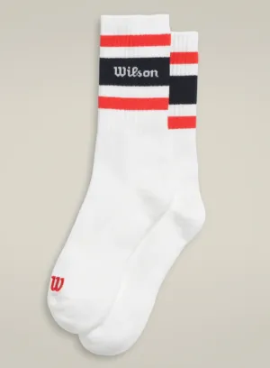 Wilson Crew Stripe Script Sock - WU00063411RDB Clothing Wilson Men