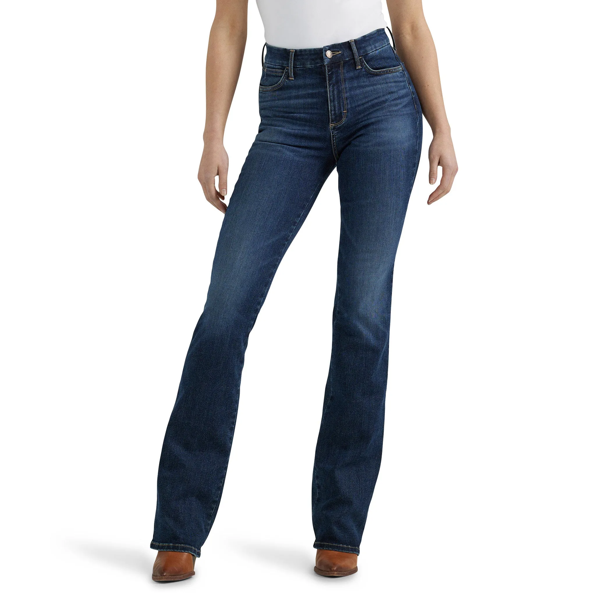 Wrangler Damen Maßgeschneiderte Bootcut-Spitzenjeans