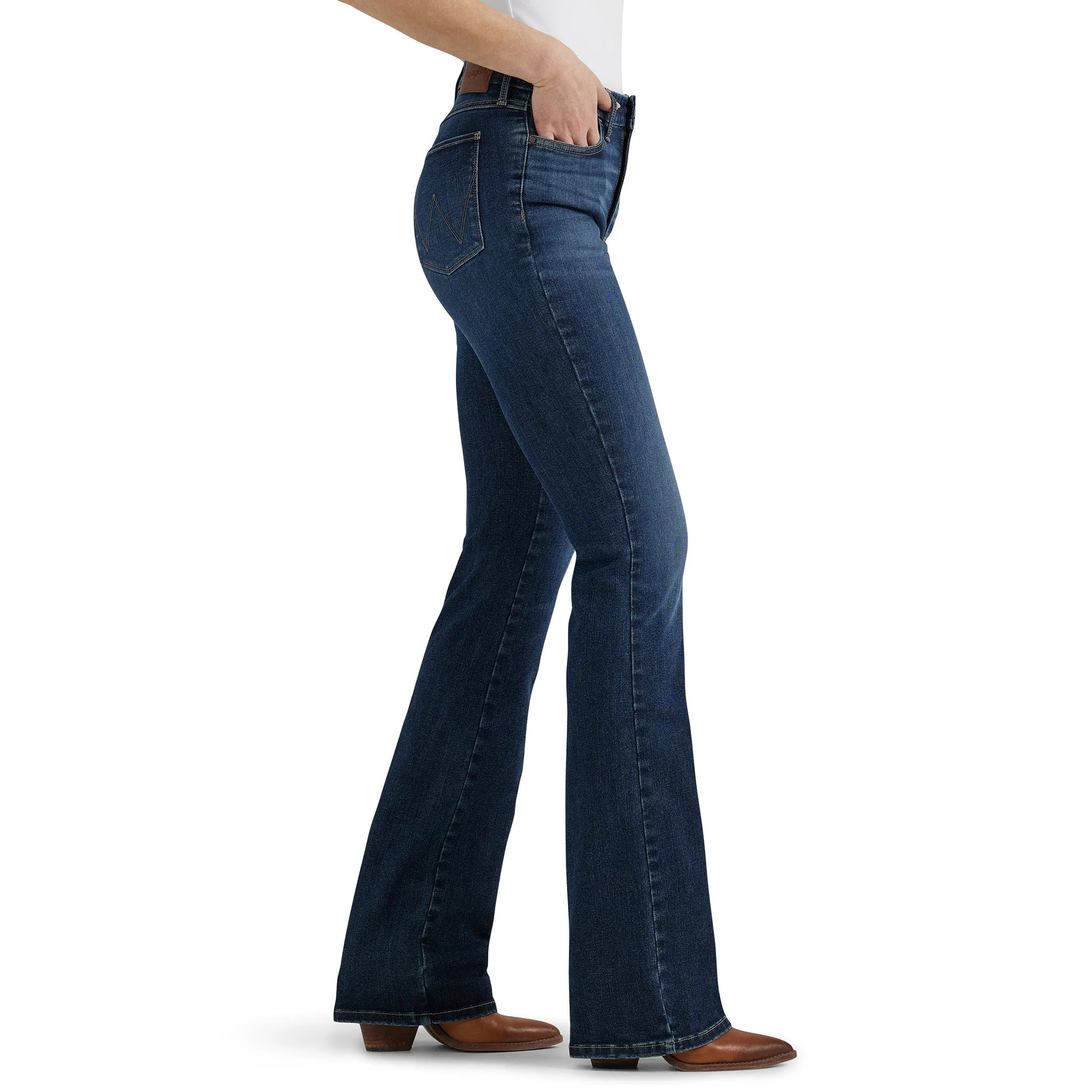 Wrangler Damen Maßgeschneiderte Bootcut-Spitzenjeans