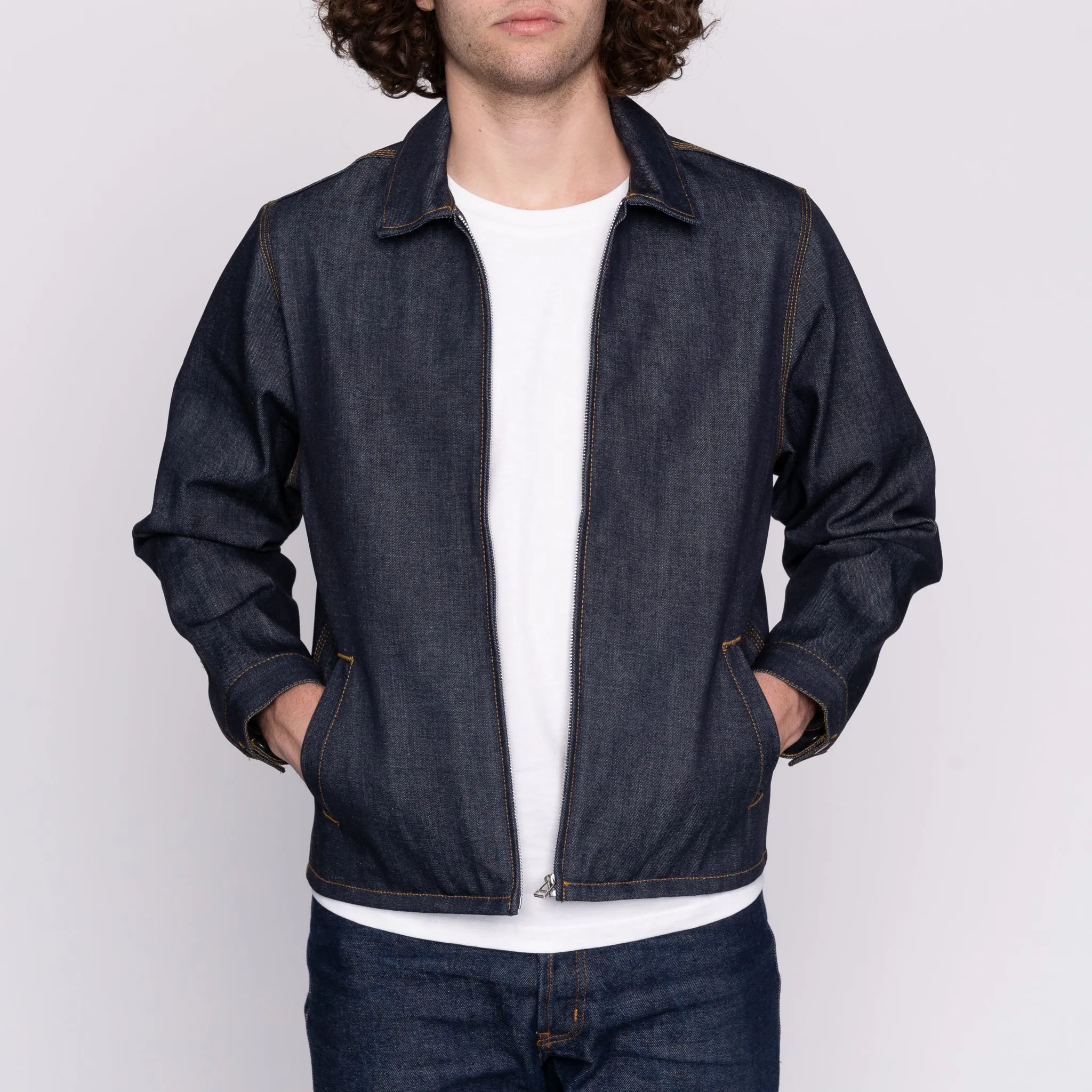 Reißverschlussjacke - Linksköperiger Denim