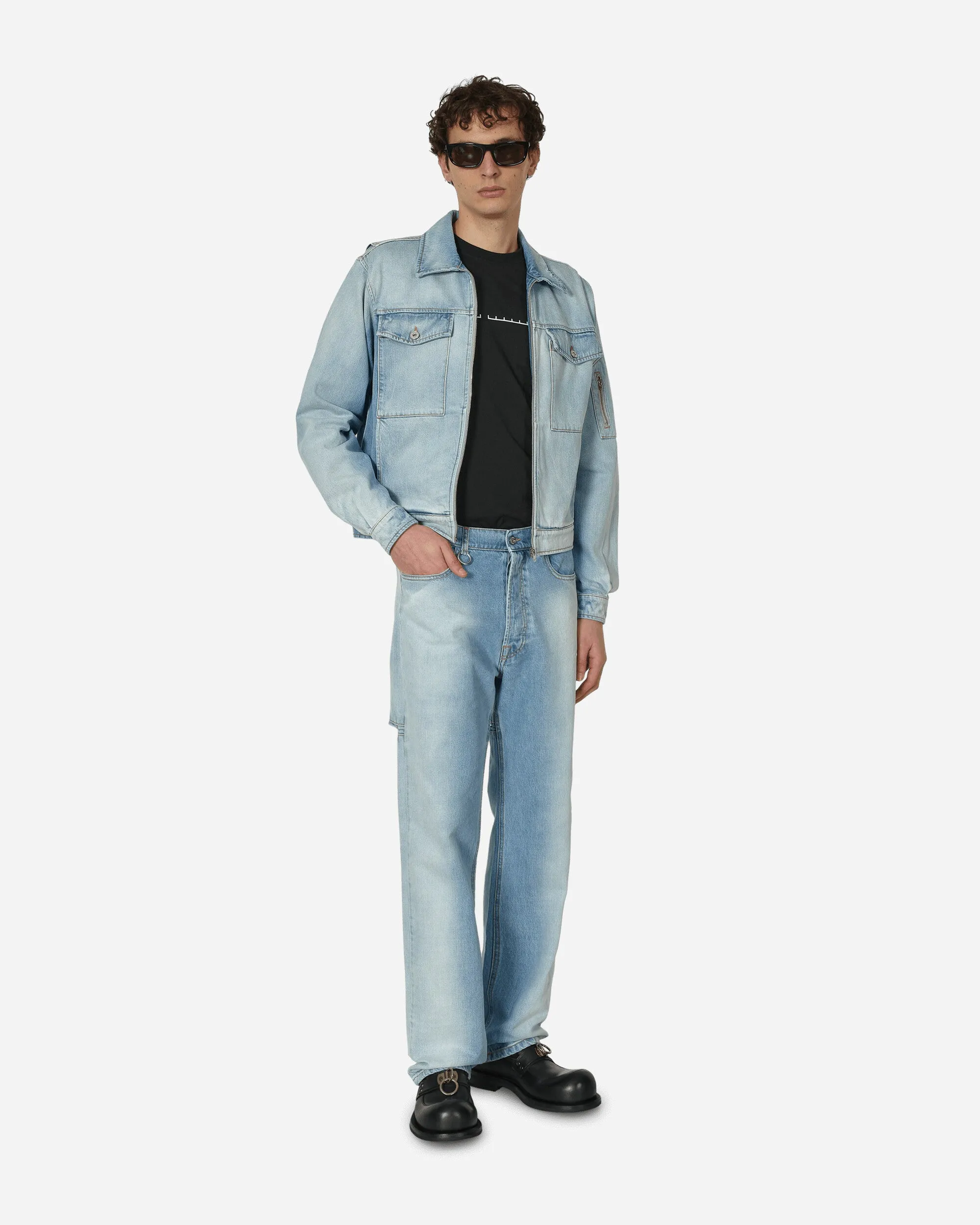 Blaue Denimjacke mit Reißverschluss