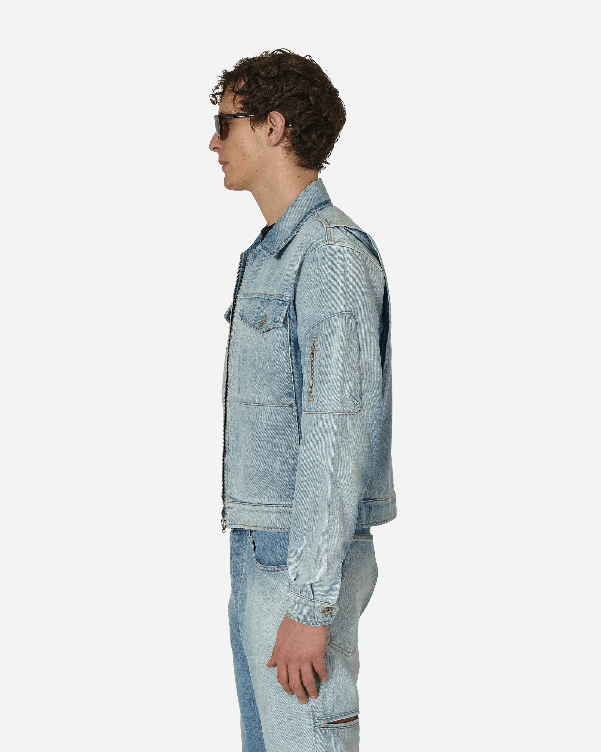 Blaue Denimjacke mit Reißverschluss