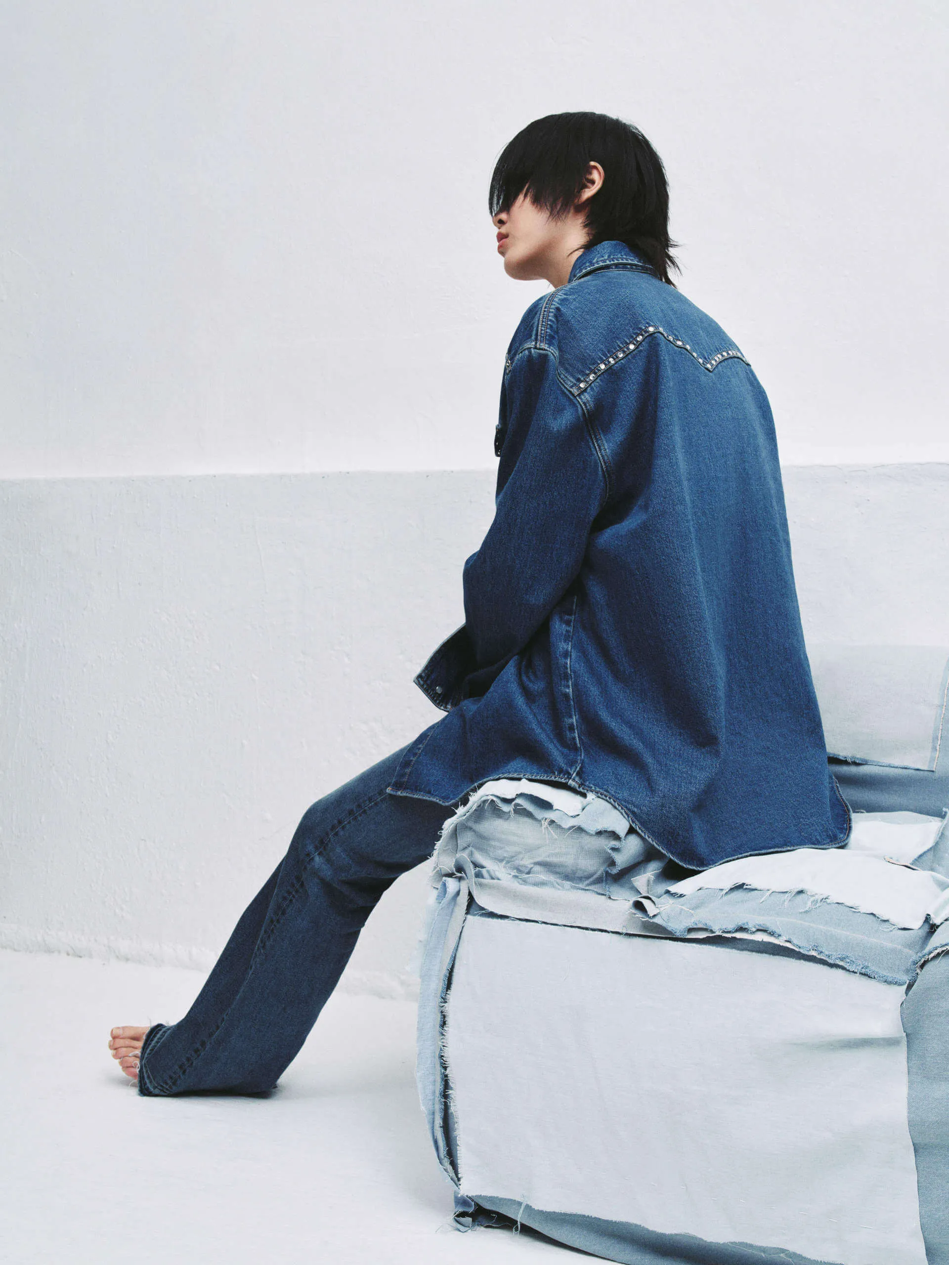 Zircon Detail Denim Jacke