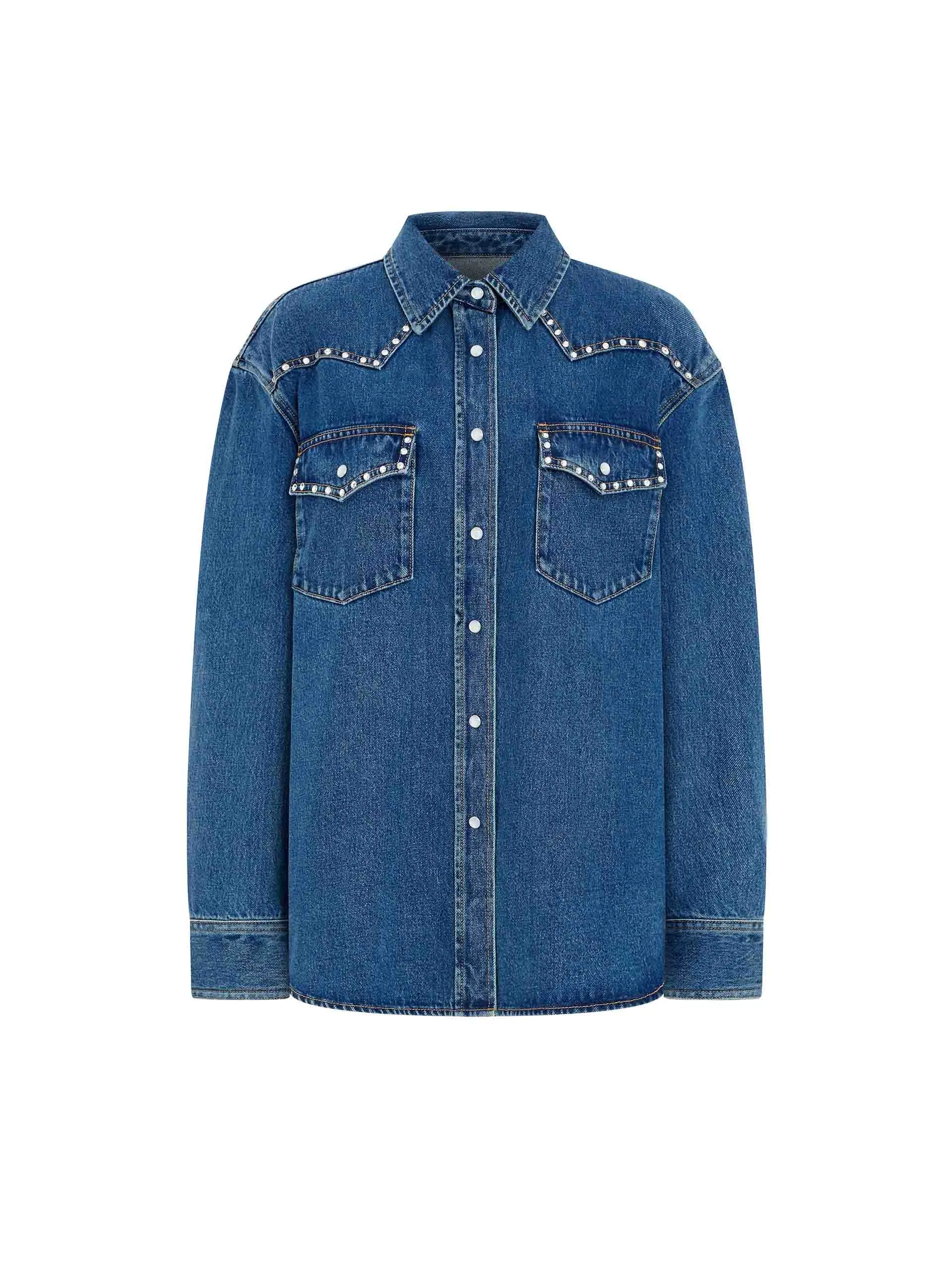 Zircon Detail Denim Jacke