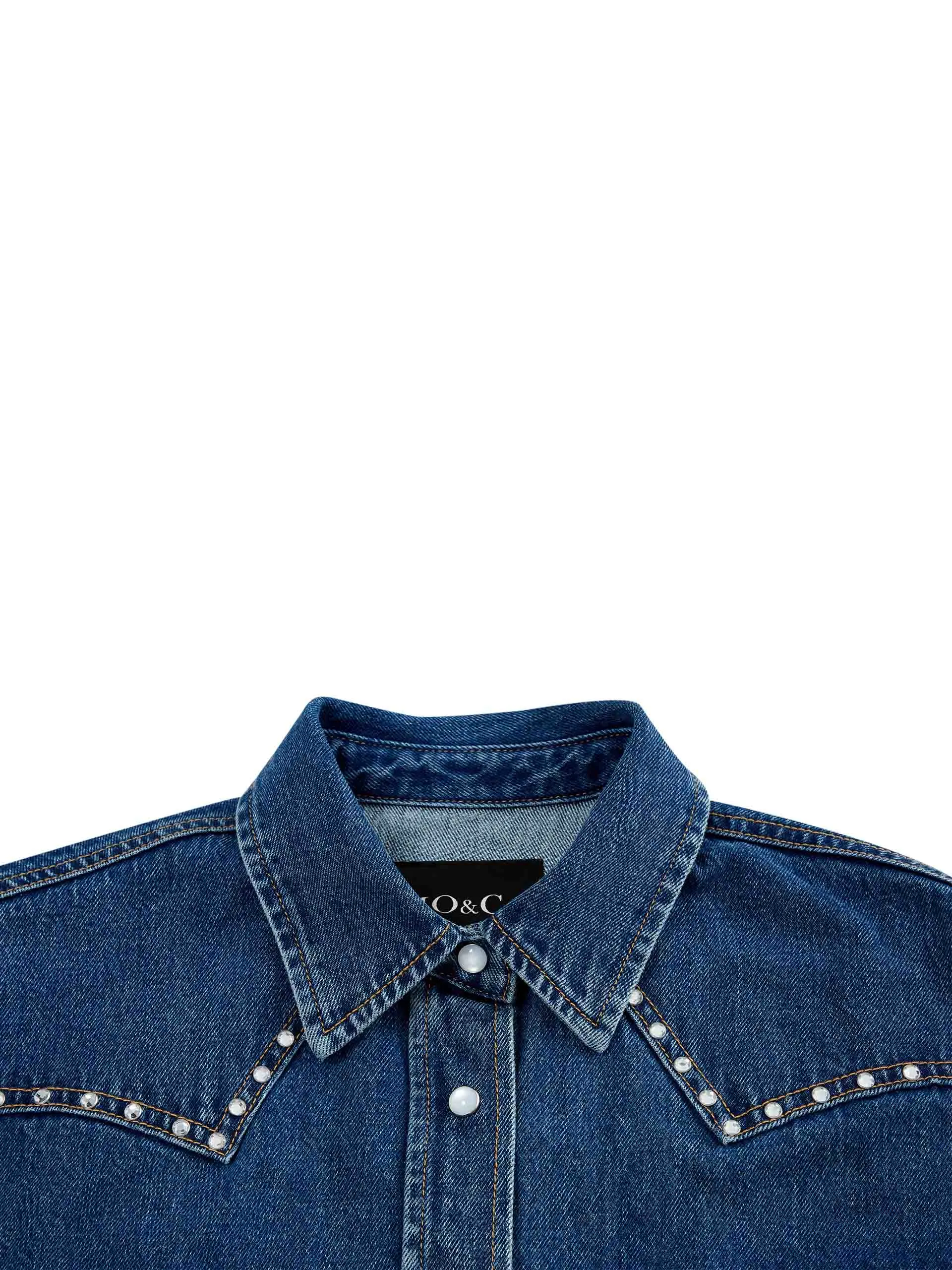 Zircon Detail Denim Jacke